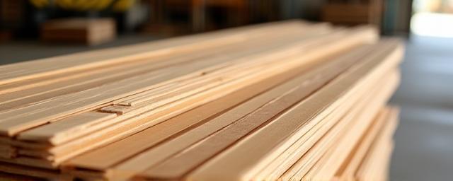 Stacks of hardwood flooring boards